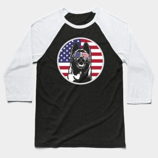 Patriotic American Akita Inu American Flag sunglasses Baseball T-Shirt